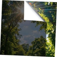 Window Privacy Film One Way, Daytime Privacy Static 17.5" x 78.7" Black Silver