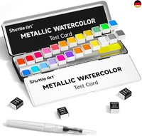 Shuttle Art Metallic Aquarellfarben Set, 24 Metallic Wasserfarben Mit