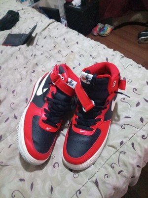 Nike Men s Air Force 1 '07 LV8 Mid Split Size 11.5 Red Black Used