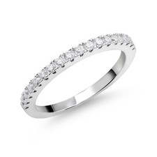 Gem Stone King Stackable White Moissanites Half Eternity Wedding Band Ring Fo...