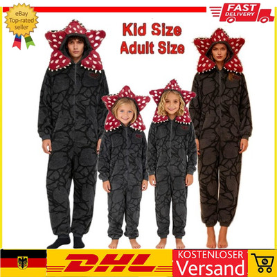 Stranger Things Demogorgon-Pyjama aus Baumwolle warm Lounge-Wear Nachtwäsche-Neu