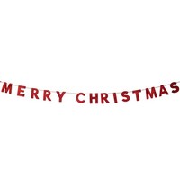 "Weihnachtsdeko \"Merry Christmas\" Schriftzug Rot 190 X 10 Cm Aus Holz"