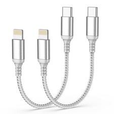Short USBC to Lightning Cable 6 Inch, MFi Certified 2 Pack Short USB C to Ligh