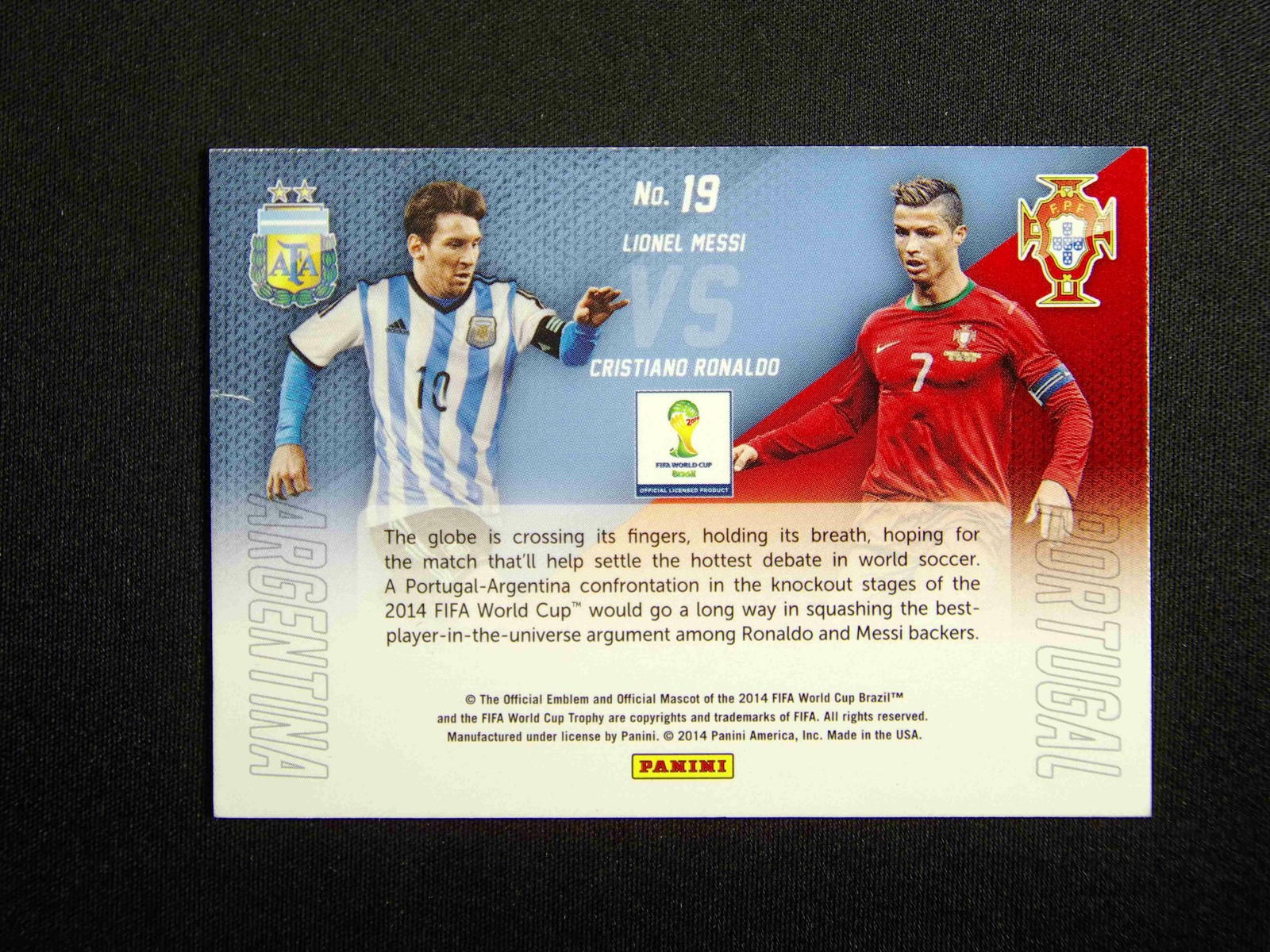 2014 Panini Prizm World Cup Cristiano Ronaldo/Lionel Messi #19 Matchups view 2