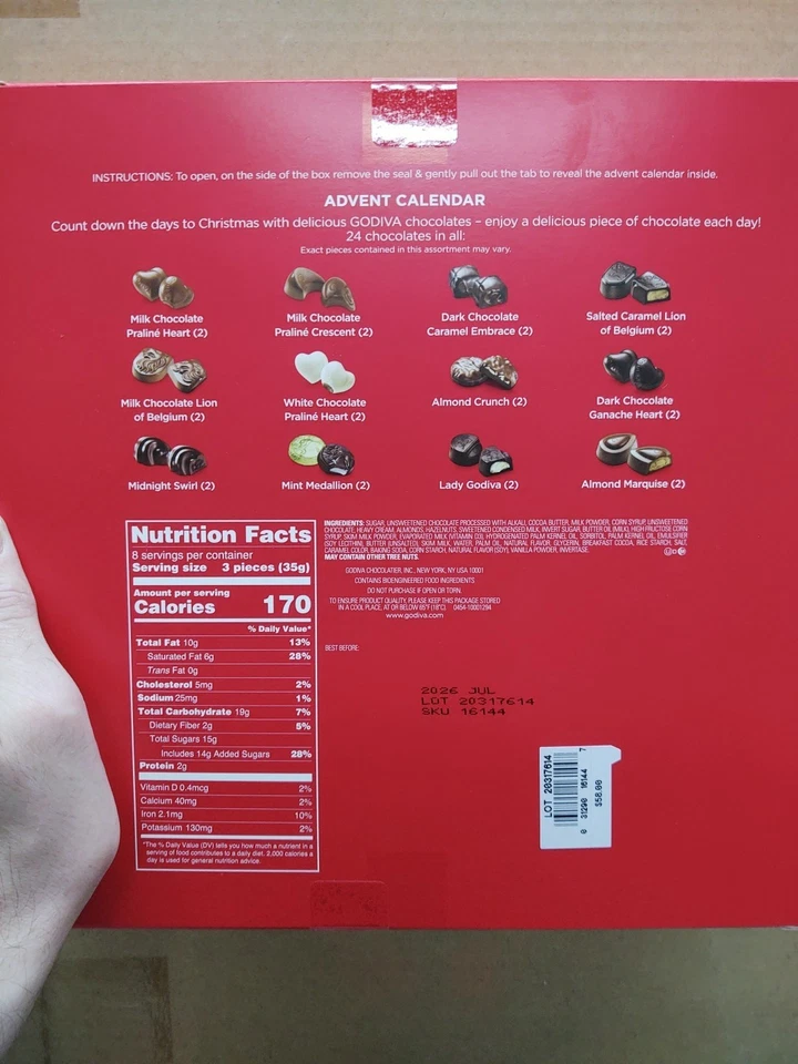 GODIVA 2025 Snowglobe Limited Edition Advent Calendar - 24pc Luxury Chocolates - Image 2 of 2