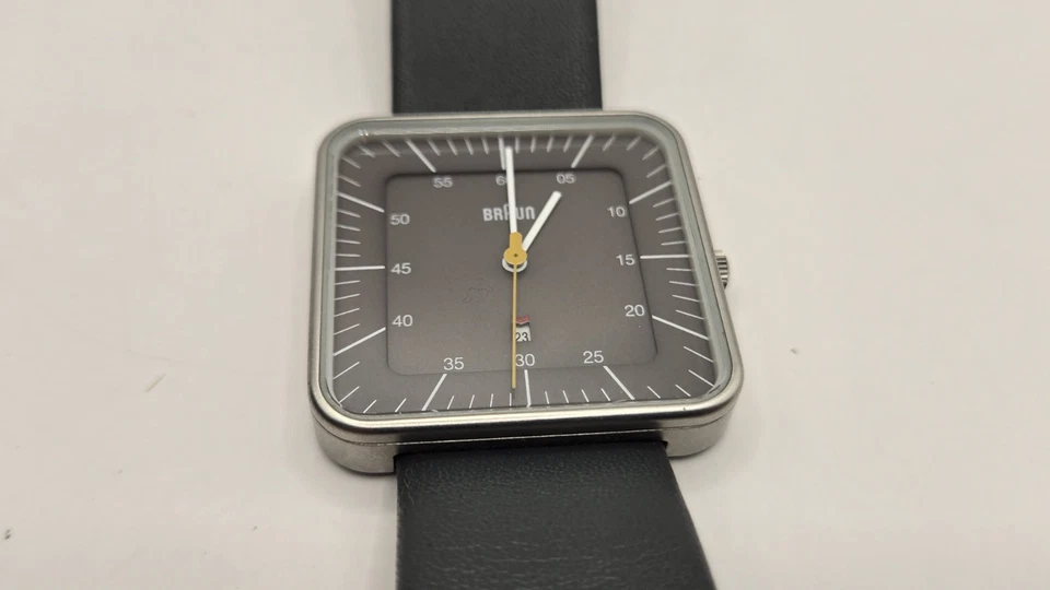 Braun BN0042 Classic Square Men's Watch 3ATM Water Resistant Leather Band In Box - image 4 of 4