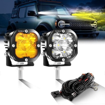 AUXBEAM 2pcs 3''inch Amber White LED Work Light For 2022-2024 Honda Civic Sedan
