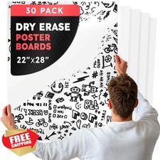 Hygloss Dry Erase Poster Board, 22x28 Inch, 30 Count