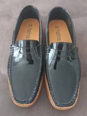 Heine Schuhe Slipper Lack Schwarz Gr.38