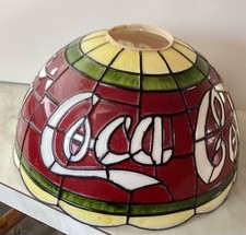 Vintage Coca-Cola Tiffany Style Plastic Stained Glass Standing Lamp Shade 10"
