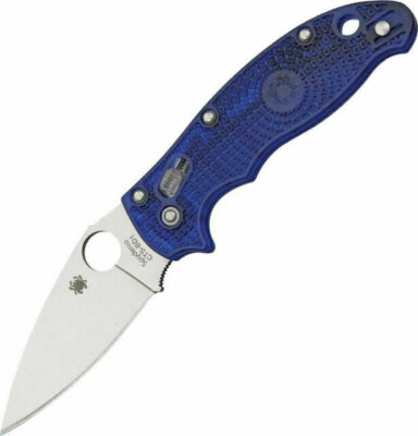 Spyderco Manix 2 Lightweight Signature Knife with Steel Blade and Blue Handle