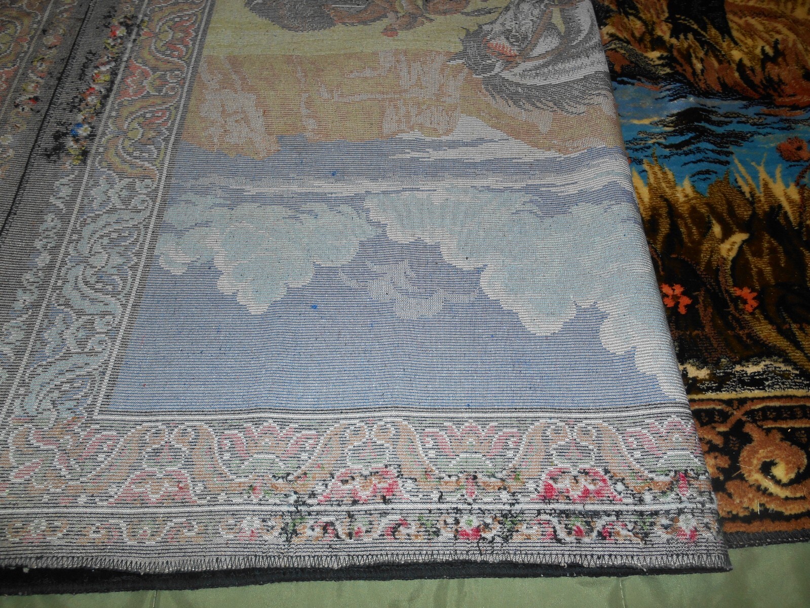 Large Vintage Tapestry Made in Italy Buffalo Hunt eBay