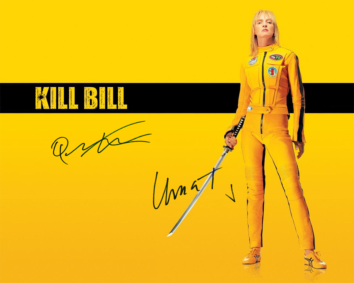 HWC Trading Foto Firmata Uma Thurman Kill Bill - The Bride - Poster A4 Con Cornice