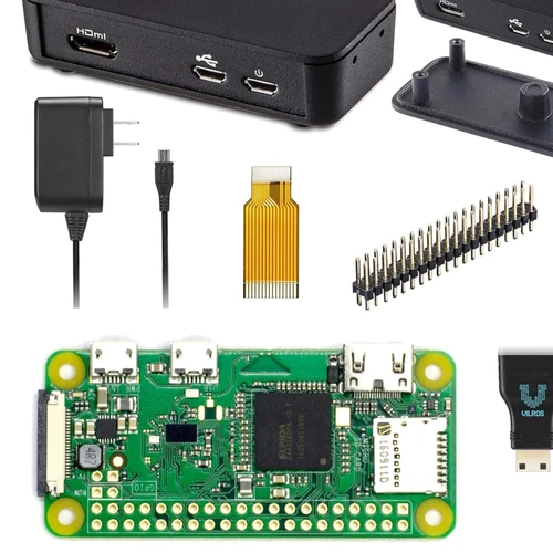 Beginner's Raspberry Pi Zero W Kit - Black Case with 3 Covers & Power Supply