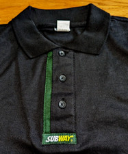NEW Men's  SUBWAY  Subs Sandwich Shop Embroidered Uniform Polo Shirt  Large