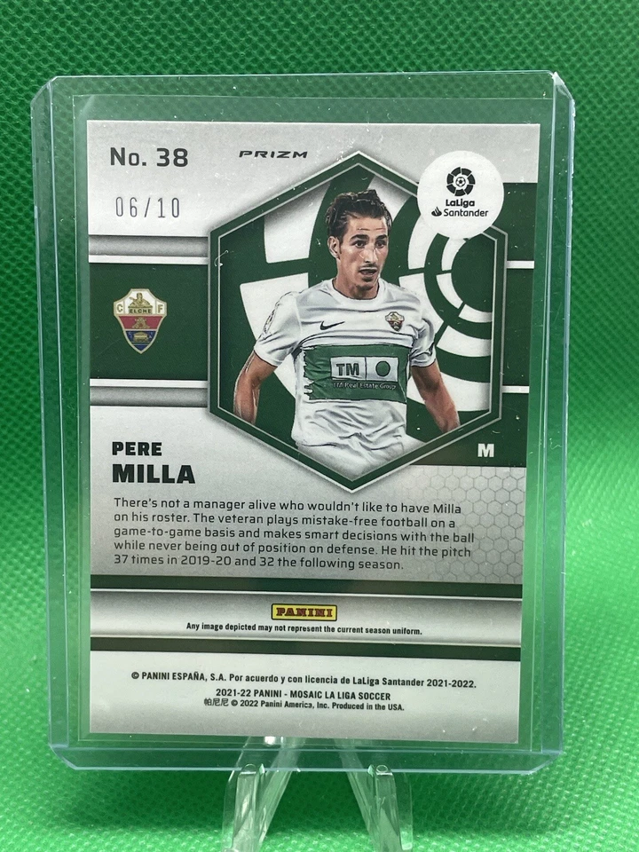 2021-22 Panini Mosaic La Liga Soccer Pere Milla #38 Mosaic Gold #/10 Elche CF - Image 2 of 2