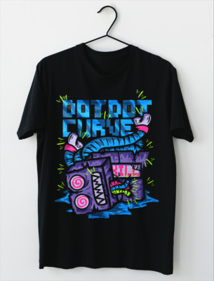 Dot Dot Curve - Dead Robot Short Sleeve Black All Size T