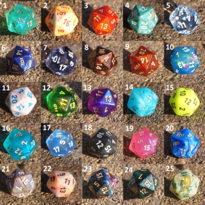 1 Würfel Chessex W20 D20 20seitig Signature DSA DND Rollenspiel RPG CHX