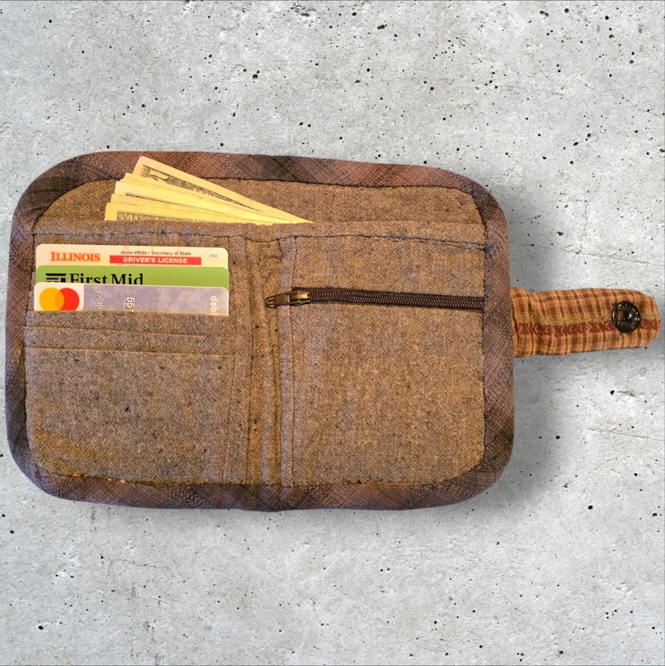 Cartera para mujer tela hecha a mano Tamaño: Ancho 11 cm, Alto 16 cm. Foto 4 de 4