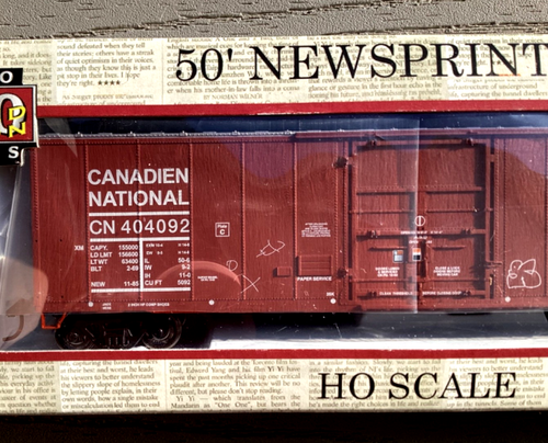 LIFE LIKE PROTO 1000 HO 1/87 CN GRAFFITI 50' NEWSPRINT BOX CAR RD #404092 400314 - Picture 3 of 16