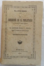 1892 ANTONIO BRIGANTI DERUTA PERUGIA THE BOURGEOIS AND THE PROLETARIAN RELIGIOUS POLITICS