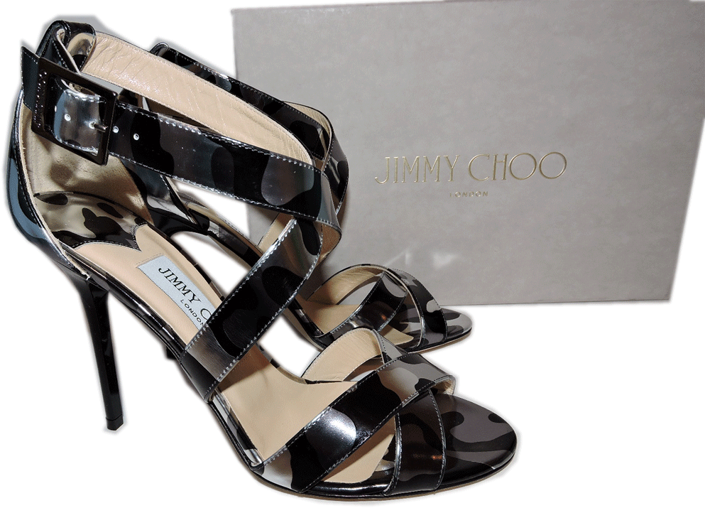 靴 jimmy choo Shell Sandals 36 Jimmy Choo Women's Size 36 Pink Patent Leather Strappy Heels