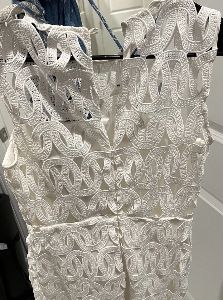 Vestido Milly Sienna bordado vieira encaje blanco talla 8 nuevo sin etiquetas Foto 4 de 4