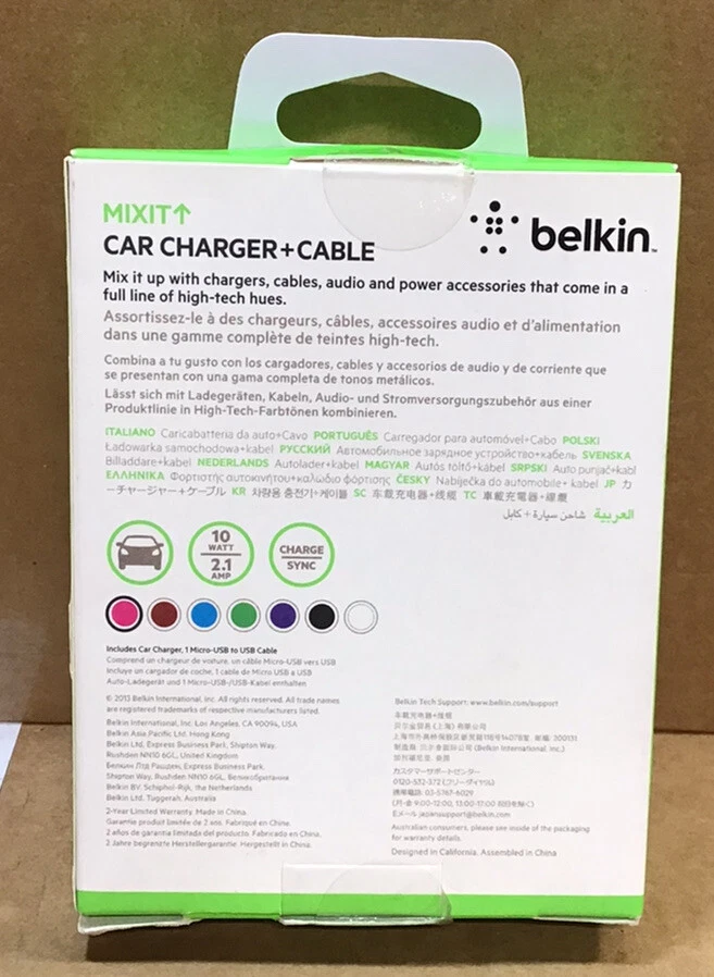 Belkin Mixit Car Charger and 4ft Cable Micro USB Pink C22 - Image 2 of 3