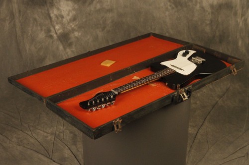 1966 Danelectro HAWK 1N short-scale guitar BLACK CRACKLE - Picture 23 of 24