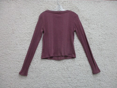 Aeropostale Sweater Extra Large Youth Red Burgundy Cardigan Knit Cropped Girls - Picture 5 of 9