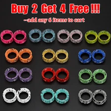 PAIR-ULTRA THIN EAR SKINS TUNNELS-Black Spots Silicone Ear Gauge-Soft Ear plugs