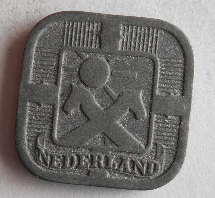 1943 NETHERLANDS 5 CENTS - Great WW2 Era Coin - FREE SHIP - Netherlands Bin #C - Image 2 of 2