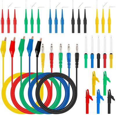 30X Back Probe Kit Set Car Back Probe Pins Banana Plug to Copper for Test Repair
