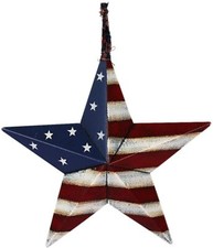 July 4th Patriotic Barn Star Metal Wall Decor Indoor Outdoor Wall Hanging Decor