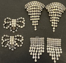 Rhinestone Shoe Clips Lot Of 3 Pair SG Dor  Unbranded
