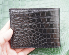 Black Genuine Crocodile Belly Leather Skin MEN'S BIFOLD Wallet C32