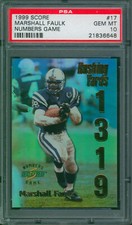 1999 Score Numbers Game MARSHALL FAULK #17 Rare #/1319 Colts HOF SP PSA 10 Pop 1