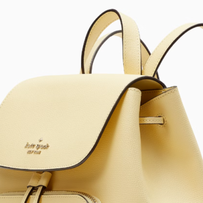 Kate Spade Kristi Medium Flap Backpack Yellow Butter Leather  display picture 1