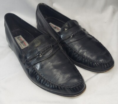 Mario Bruni Mens Black Slip On Loafer Shoes Size US 10 1/2 M Italy -K8