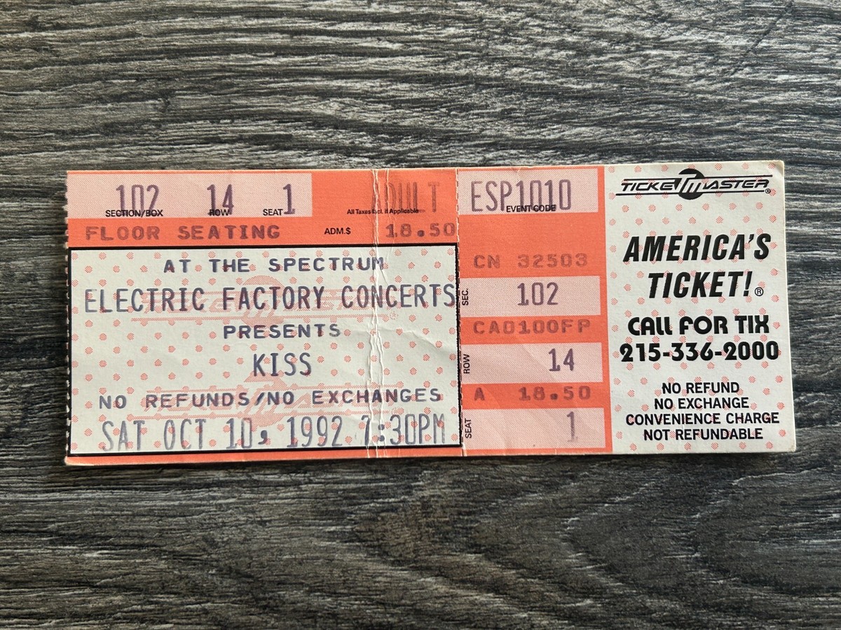 KISS FULL TICKET STUB Spectrum Philadelphia C Revenge Concert Tour