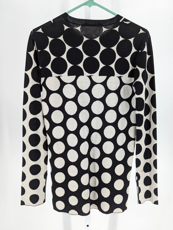 Vestido Suéter Tejido Ceñido al Cuerpo Geométrico Negro Blanco Op-Art Stella McCartney FW 2014 Foto 2 de 4