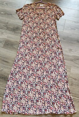 HANDMADE 'Adini' ~ BOHO Pinks Shift DRESS ~ Made In Canterbury Size 10-12 / S