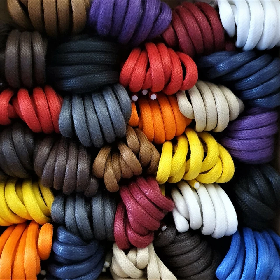 FABMANIA Lacci per stivali tondi in cotone cerato spessore 4,5/5 mm - lunghezze da 90 a 240 cm