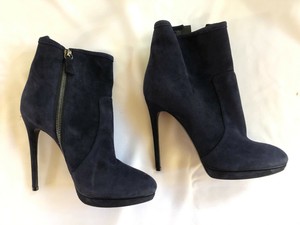 navy suede bootie