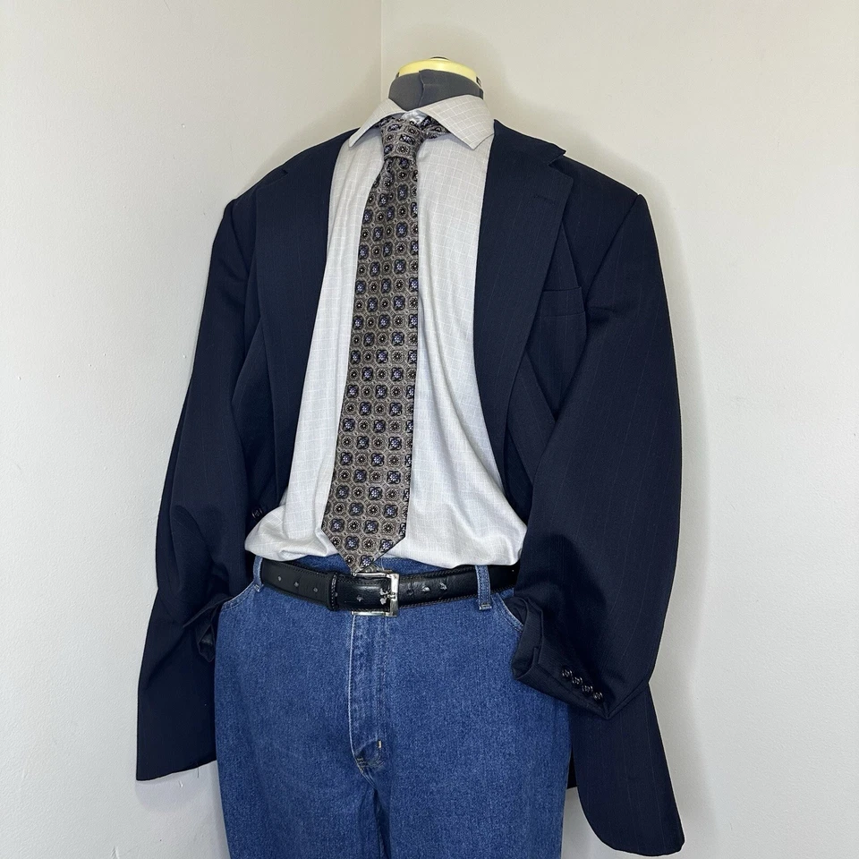 Abrigo deportivo Blazer Traje Chaqueta 42L 46" Azul Marino 2 Btn EE. UU.* De Colección Años 70 Botánica 500 Para Hombre* Foto 2 de 4