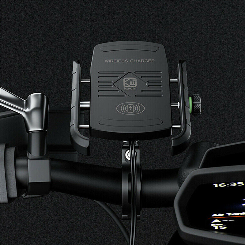 Motorcycle Phone Holder Charger 15W Fast Wireless Charging Motorbike