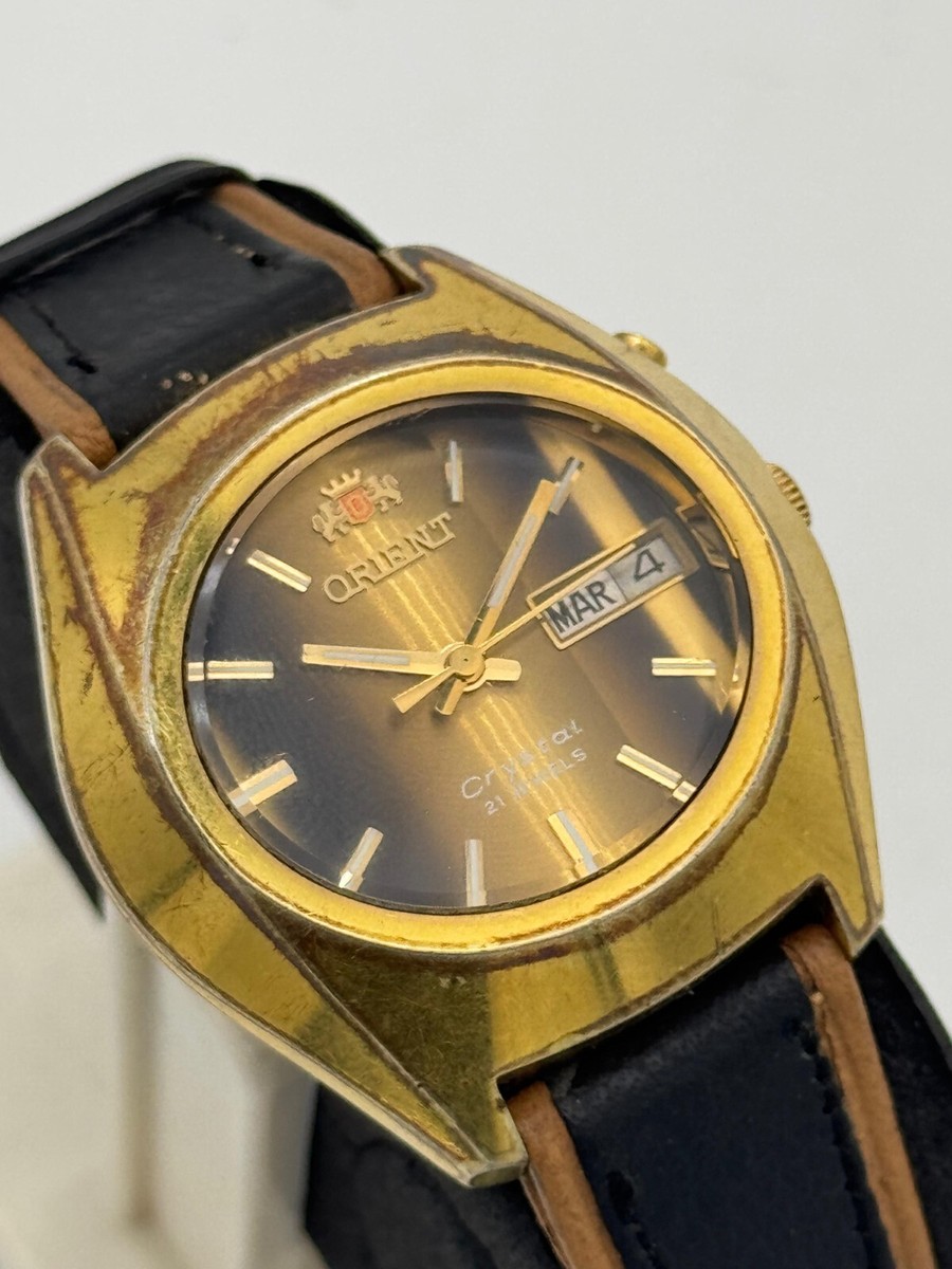 vintage orient crystal Day-date automatic Tiger Dial Watch | eBay