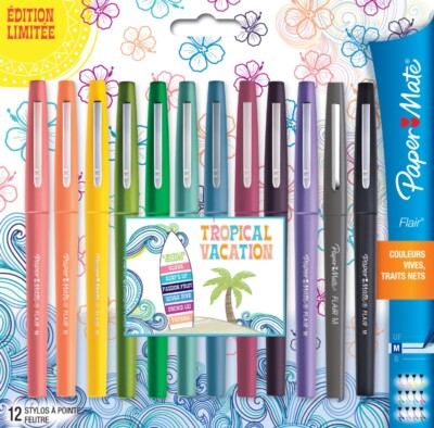 12 Paper:Mate Faserschreiber Flair TROPICAL VACATION, 12er Etui