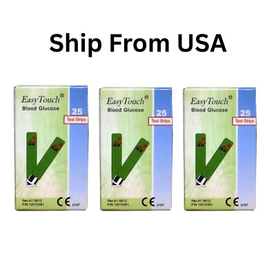 3 box EasyTouch Blood Glucose Test Strip 25 Strips/box(EASYTOUCH GCU/GCHb meter)