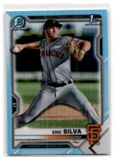 2021 Bowman Draft #BDC-162 Eric Silva Carolina Blue San Francisco Giants